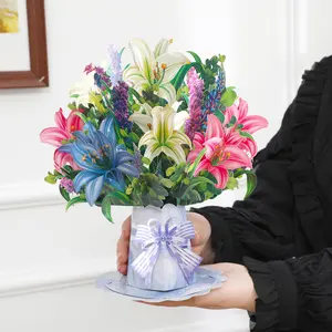 3D Three-Dimensional Bouquet Greeting Card, Creative Bouquet Flower Paper Sculpture, Thank You Blessing Pop-Up Card, Perfect for Birthdays, Teacher's Day, Thanksgiving, Wedding, and Mother's Day - A Unique and Unforgettable Celebration Tool for Everyone