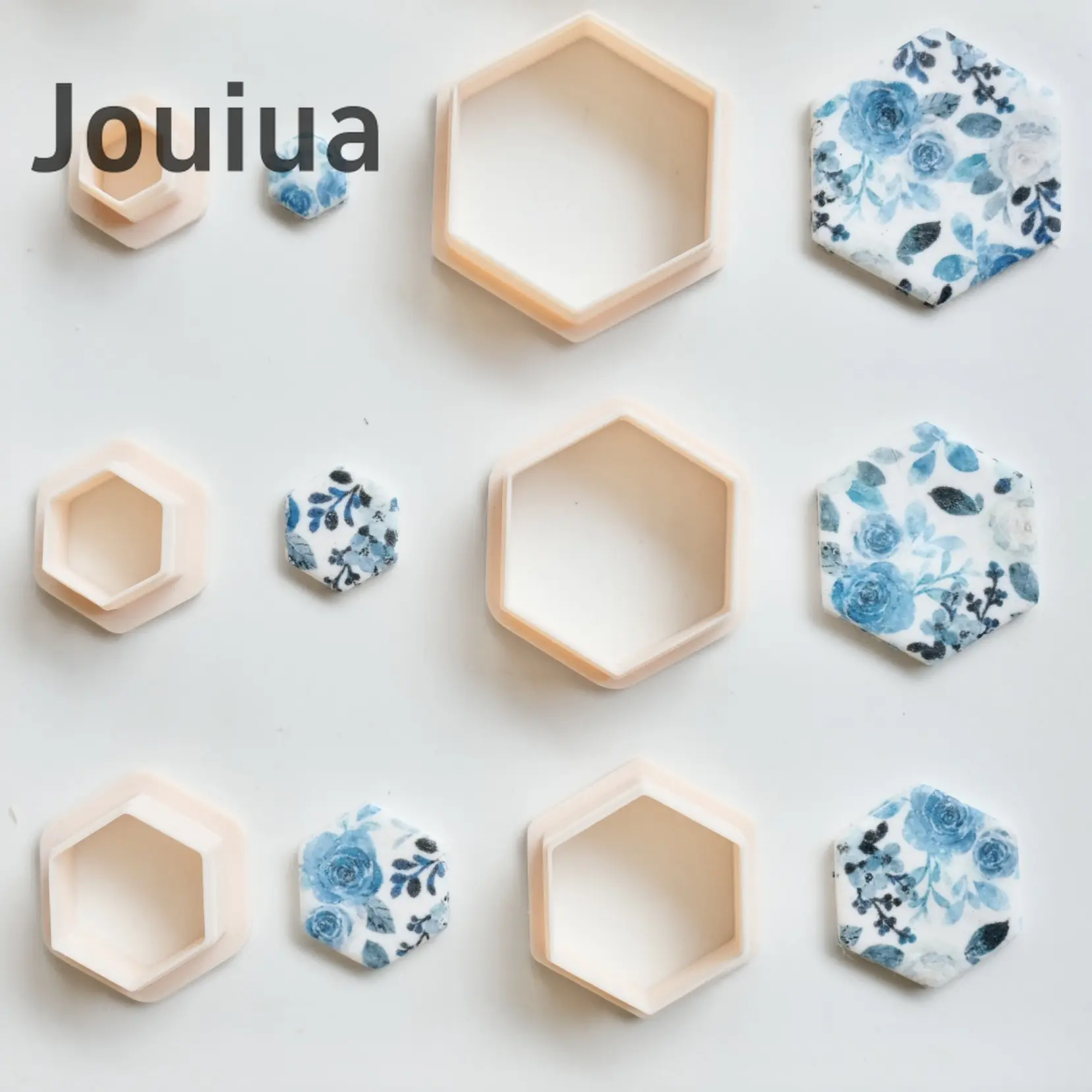 6Pcs Different Sizes Hexagon Polymer Clay Earring Cutters Set, Basic Geometric Shape Clay Cutters for DIY Earring Jewelry Pendant Making, Minimalist Clay Earring & Jewelry Maker Supplies