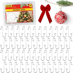 300 Pcs S-Shaped Ornament Hangers with Storage Box - Festive Christmas Tree Decorations (Silver)