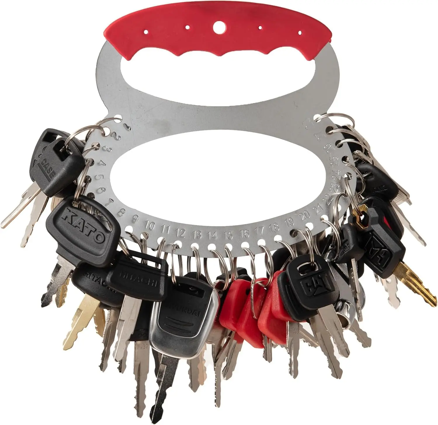 44Pcs Forged Alloy Heavy Equipment Master Keys Set - Resists Daily Wear, Multi-Size Keys Match Varied Locks, Keychain Set for Caterpillar, JohnDeere, Hitachi, Komatsu, Volvo, Bobcat, Case, JCB, Doosan, Kobelco, Master Key