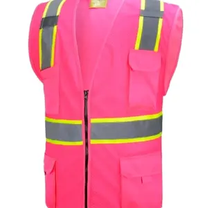 Pinks High Visibility Safety Vest, Hi Vis Jacket Vest, Work Safety Vest