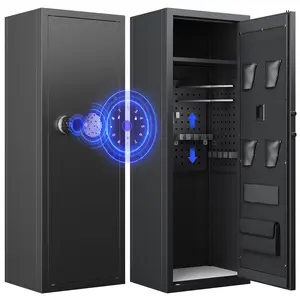 [Fingerprint Gun Safe] KAER 12-16 Gun Safe - Biometric Gun Safe for Rifles and Pistols Large Fingerprint Rifle Safe Home Gun Cabinet for Shotguns with Digital Keypad, Removable Shelf, Gun Racks (Unassembled)