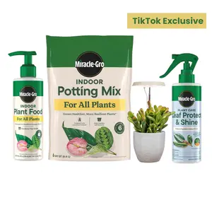 Starter Bundle *DELUXE*  | Complete Indoor Plant Care Kit Indoor Potting Mix, All Purpose Plant Food + Leaf Protect & Shine