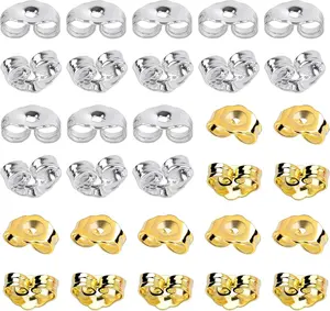 Mothers Day Gift 30Pcs/15 Pairs Earring Backs for Studs Locking, Silver and Gold Earring Back Replacements Secure Ear Lockings