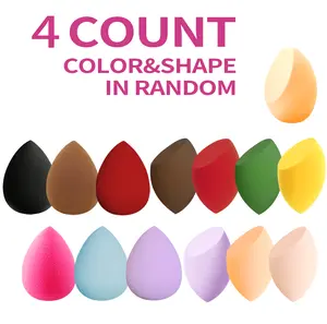4 PCS (Random Style), Premium Pro Makeup Sponge Beauty Sponge Blender Foundation Sponge Blender for Applicator, Foundation and Highlighter with Travel Case