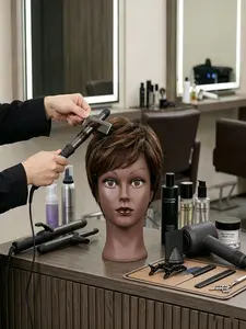 Soft Touch Rubber Practice Head for Makeup, Needle Injection Training Dummy, Unisex Cosmetics Display, Ideal for Men and Women, Mannequin Head Stand