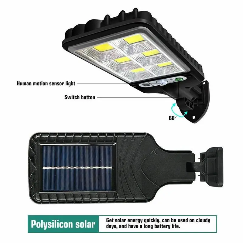 Outdoor Solar LED Street Light, Wall-Mounted with Motion Sensor and Remote Control