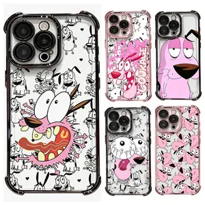 Cartoon Courage Cowardly Dog Phone Case For iPhone 17 ProMax Air 16 15 14 13 12 11 Pro Max Plus & Samsung Galaxy S26 S25 S24 S23 S22 S21 FE Plus Ultra EDGE Cover Phone Case, anti-fall Featuring a Transparent Soft Back Cover That Is Drop-Resistant.