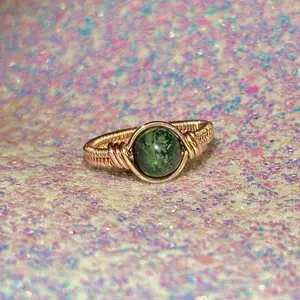 Copper and Kambaba Jasper Ring