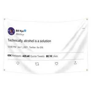1pc, Technically, Alcohol Is A Solution Flag, Bill Nye Banner Flag, 2*3ft(60*90cm) /3x5ft (90*150cm), 4 Grommets, Single-Sided Printing, for Indoor, Outdoor, Home, Room, Man Cave, Bedroom, Bar, Decor, Durable Decorative Tapestry, Tapestry Room Decor