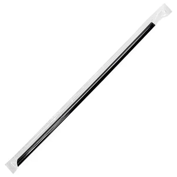 [2,000 ct] 9" Jumbo Straws (5 mm) | Individually Wrapped | Black