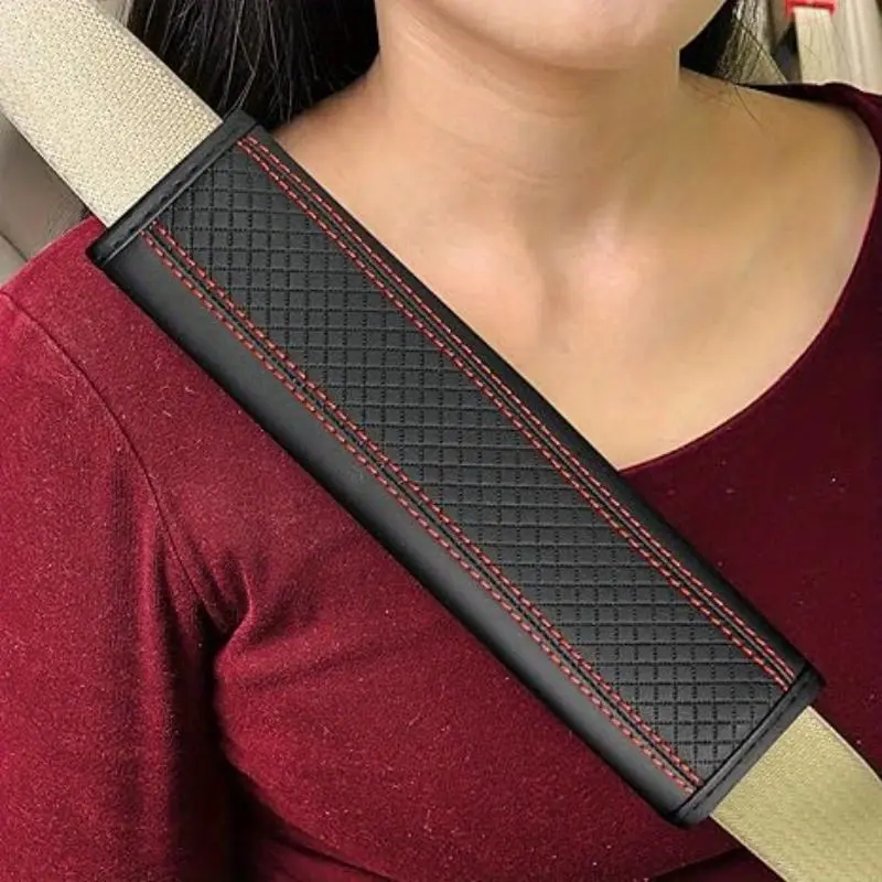 Car accessories seat belt PU Leather Safety Belt Shoulder Cover Breathable Protection Seat Belt Padding Pad Auto Interior Access