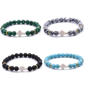 Beaded Cross Bracelet Daily Wear for Teens Men Women Trendy Jewelry