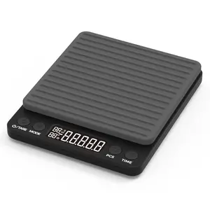 Coffee Scales with Dripper - Yellow LCD Screen, High Accuracy 2kg/0.1g