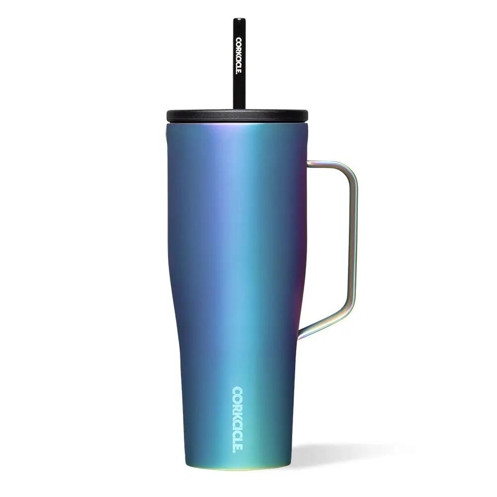 30oz Large Size Reusable Cold Cup Water Bottle - Stylish, Portable, Holder-Friendly for Walks, Eco-Reuse, Ergonomic Handle, Comfy Built-In Straw, Ideal for On-the-Go Use