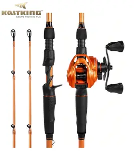 [Father's Day Best Gift] KastKing Lethal Blaze Twin-Tip Rod & Reel Combo – Spinning & Baitcaster, IM6 Graphite, Backup Tip, Stainless Steel Guides, EVA Handle SummerVibes