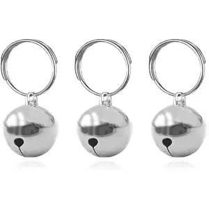 3 Pack Pet Bells for Dog Cat Collar Charm Stainless Steel Anti-Lost Training Bells 1/2-Inch Silver Diameter High-Quality Metal Round Design