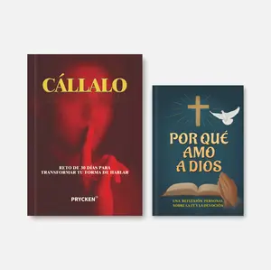 Prycken Combo de entrenamiento de 30 días: "CÁLLALO" + "POR QUÉ AMO A DIOS" | Prácticas diarias + preguntas de devoción | Domina el momento y la manera de hablar.Suitable for personal growth enthusiasts. An ideal gift for couples and friends.