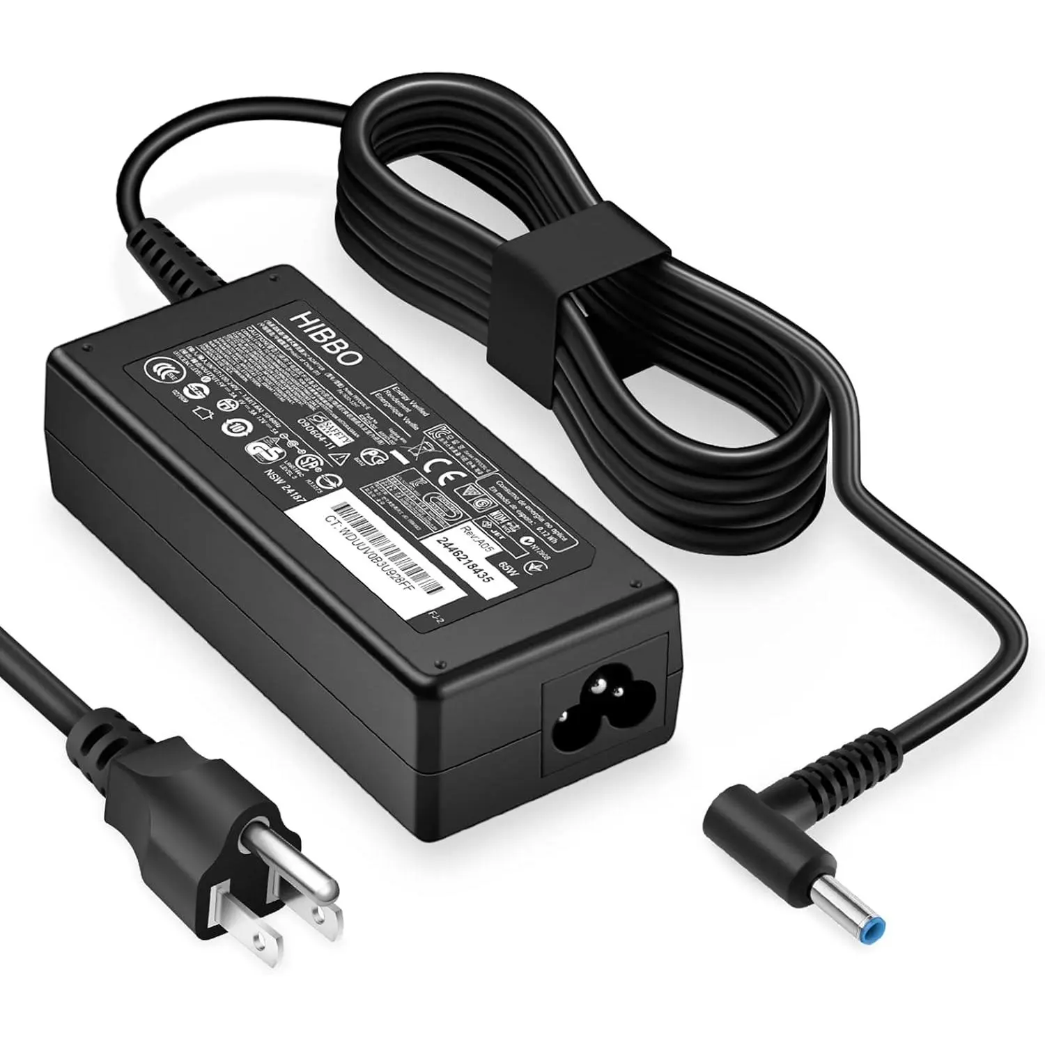 65W-45W Smart Blue Tip Laptop Charger, Pure Copper Component Wired Power Adapter & Power Supply, 45/65W Output 19.5V 3.33A Charger Compatible with Hibbo Pavilion, Pavilion X360, Chromebook (HP Series)