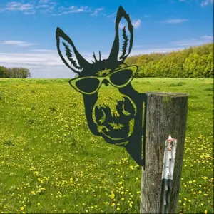 Iron Art Donkey Silhouette for Outdoor Decor, Exterior Decorative Statues, Unique Garden Fence Decoration, Charming Farm Decor for Garden Enthusiasts, Garden Accessories, Garden Sculptures Statues