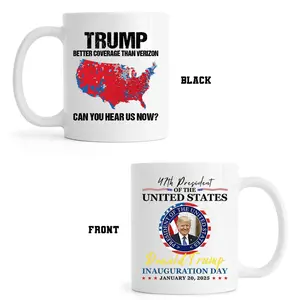 Donald Trump 47th Coffee Mug, Trump Better Coverage Than Verizon Can You Hear Us Now Coffee Cups, Trump Vance 2024 Election Winner President Mug, Election Victory Gift for Christmas, Printed Two Sides
