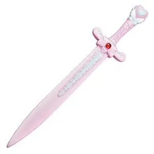 Munetoshi 23.5" Pink Princess Magic Foam Sword w/ Red Jewel and Flower Accents Halloween Holiday Gift