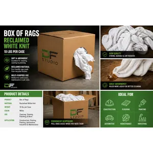 Box of Rags - Reclaimed White Knit (10 lbs per Case)
