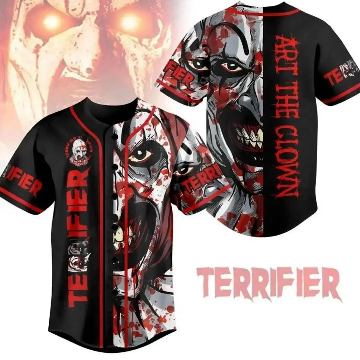 Terrifier Baseball Jersey – Art The Clown Horror Movie Shirt