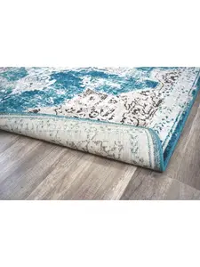 Rugs America RA30607 2 ft. 6 in. x 4 ft. Assent HW20A Avalon Teal Transitional Vintage Blue Area Rug