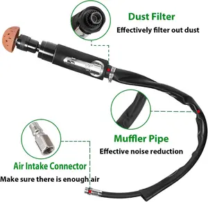 Professional Tire Repair Polish Kit 2500 RPM Low Speed Air Buffer Tool Pneumatic Polisher Car Rubber Surface Scratch Restoration Maintenance Tools Auto Wheel Tyre Refinishing Grinding Buffing Set For Vehicle Motorcycle Truck Garage Workshop Use