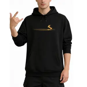 Classic Surfing Hoodie for Men – Long Sleeve Crewneck with Vintage Surfboard Art