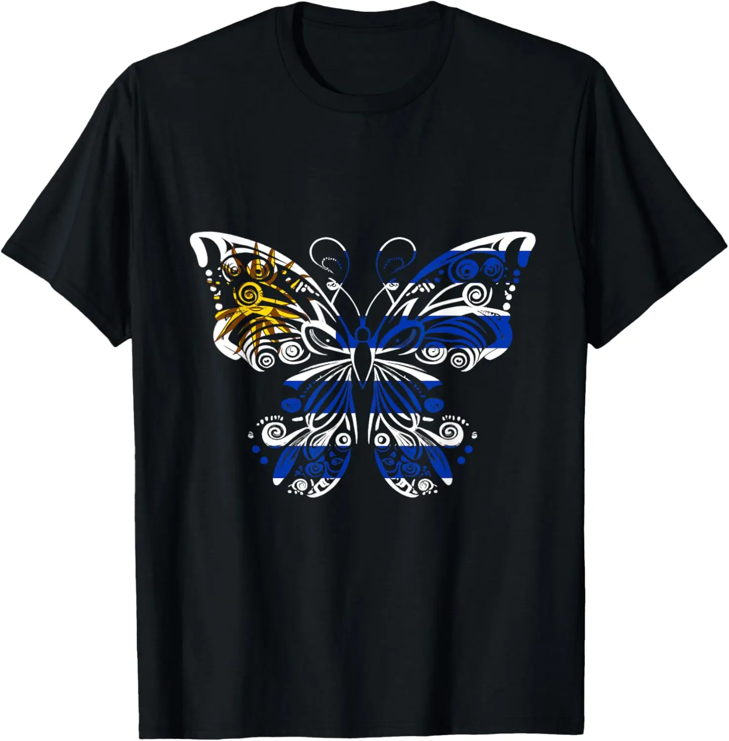 100%cotton Uruguay Butterfly Uruguay Pride Uruguay Roots Uruguayan Flag T-Shirt