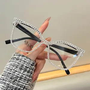 Shiny Christmas rhinestone reading glasses - women's Christmas party - women's cat eye readers Trending eyeglasses