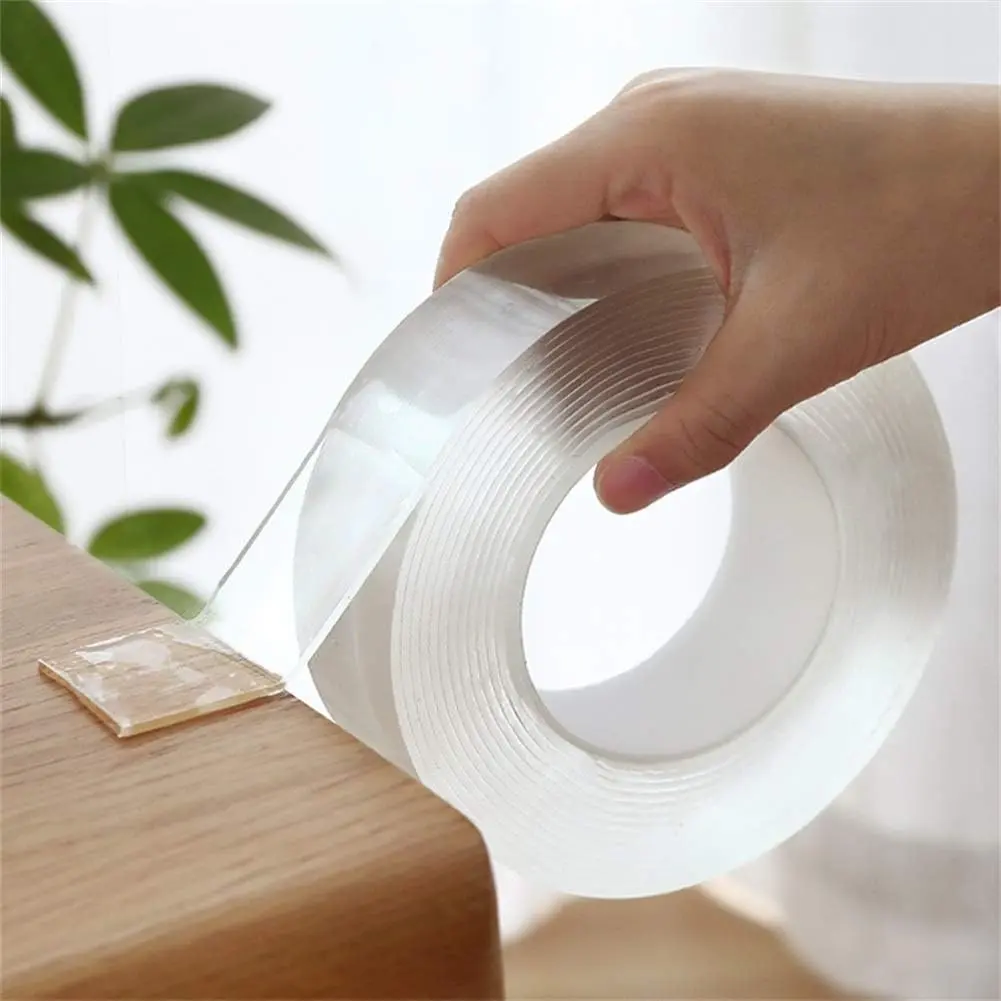 Heavy-Duty Waterproof Nano Double-Sided Tape, 0.08" Thick, 1.38"x9.85FT, Removable No Residue, Durable Strong Adhesion for Floating Shelves, Artwork, Hooks, LED Strips, Desk Stands (Careful Removal Feature)