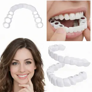 [3PC] Temporary Dental Veneers-SmileHack Enhance Your Smile Unisex design suitable for both upper and lower teeth; offers a perfect fit to instantly create a porcelain-like, bright white appearance for a flawless smile.