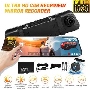 10'' Mirror Dash Cam Night Vision 1080P FHD Full Touch Screen Front and Rear View Backup Camera for Cars Loop Recording Streaming Media 170°Wide Angle Parking Assistance,for Valentine’s Day Gift