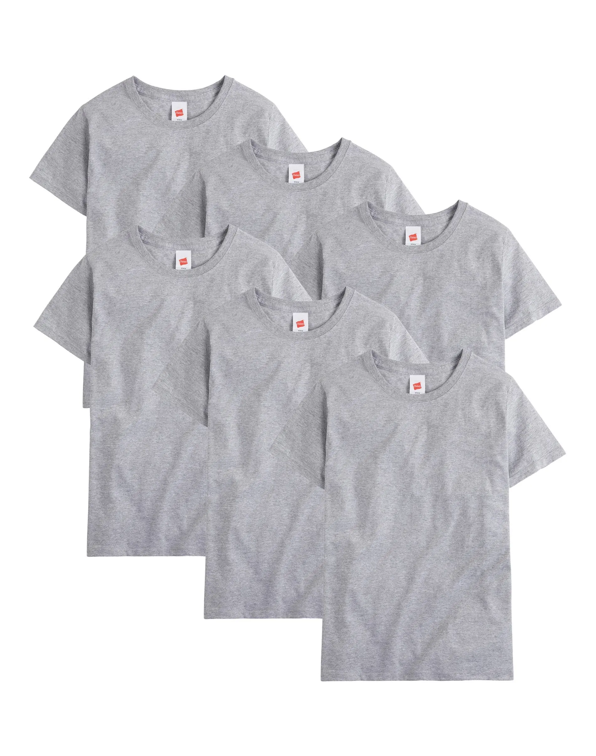 Hanes Essentials Men's Cotton T-shirt Value 6-pack Underwear Multi Pack Comfortable Fit Soft Stretch Fabric Breathable O52806