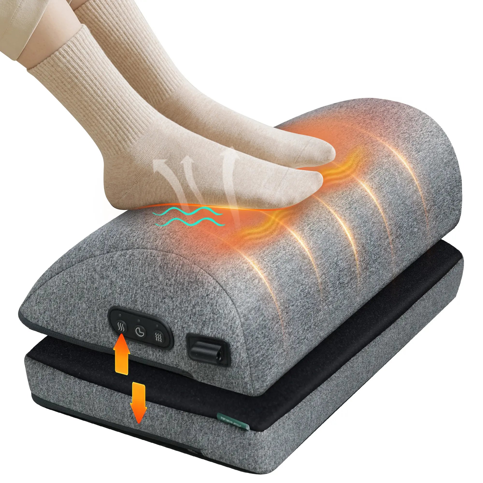Snailax Foot Rest Under Desk at Work, Heated Under Desk Foot Stool with Double Layer Adjustable Height, Feet Warmer with Vibration Massage, Ergonomic Gaming Home Footstool for Lumbar Back Knee Pain