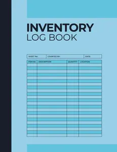 Inventory Log Book: Inventory Tracker Notebook | Inventory Log Sheets | Simple Inventory Log For Small Business |108 Page " 8.5x 11" In