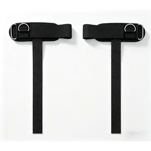 Workout Lifting Straps with Padded Wrist Cuff | 14.5" Durable Cotton Build, Anti-Slip Silicone Grip & 5mm Steel D-Ring for Free Weight Lifting & Cable Machines