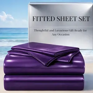 Cosybay Silky Satin Bed Sheet Set Twin/Full/Queen/King Size with Pillowcases, Luxury Fitted Sheet 3pcs (twin size only 2pcs（NO Top sheet）), Cooling Sheet with deep pocket up to 15", Soft, Wrinkle-Resistant,Perfect Fit for Mattress topper #Summervibes