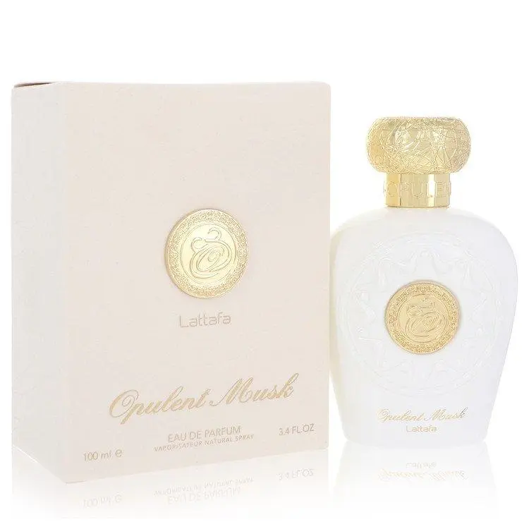 Lattafa Opulent Musk Eau De Parfum Unisex — White Musk, Saffron, Lemon, 3.4 oz (100 ml) | unisex amber woody cologne, unisex saffron fusion edp, white flowers, white musk perfume, jasmine, saffron perfume, cedar, white musk saffron, saffron lemon, amber