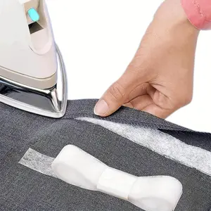 Iron-on Fusible Hem Tape, 1 Rolls No Sew Double Sided Adhesive Fabric Tape for Hemming Clothes, Pants, Curtains, DIY Crafts