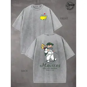 Retro Golf Masters graphic T-shirt (230g 100% cotton) is the perfect surprise gift for family and friends. It features a dropped shoulder design, crew neck, and is suitable for both men and women. It's an ideal choice for men's summer T-shirts and holiday