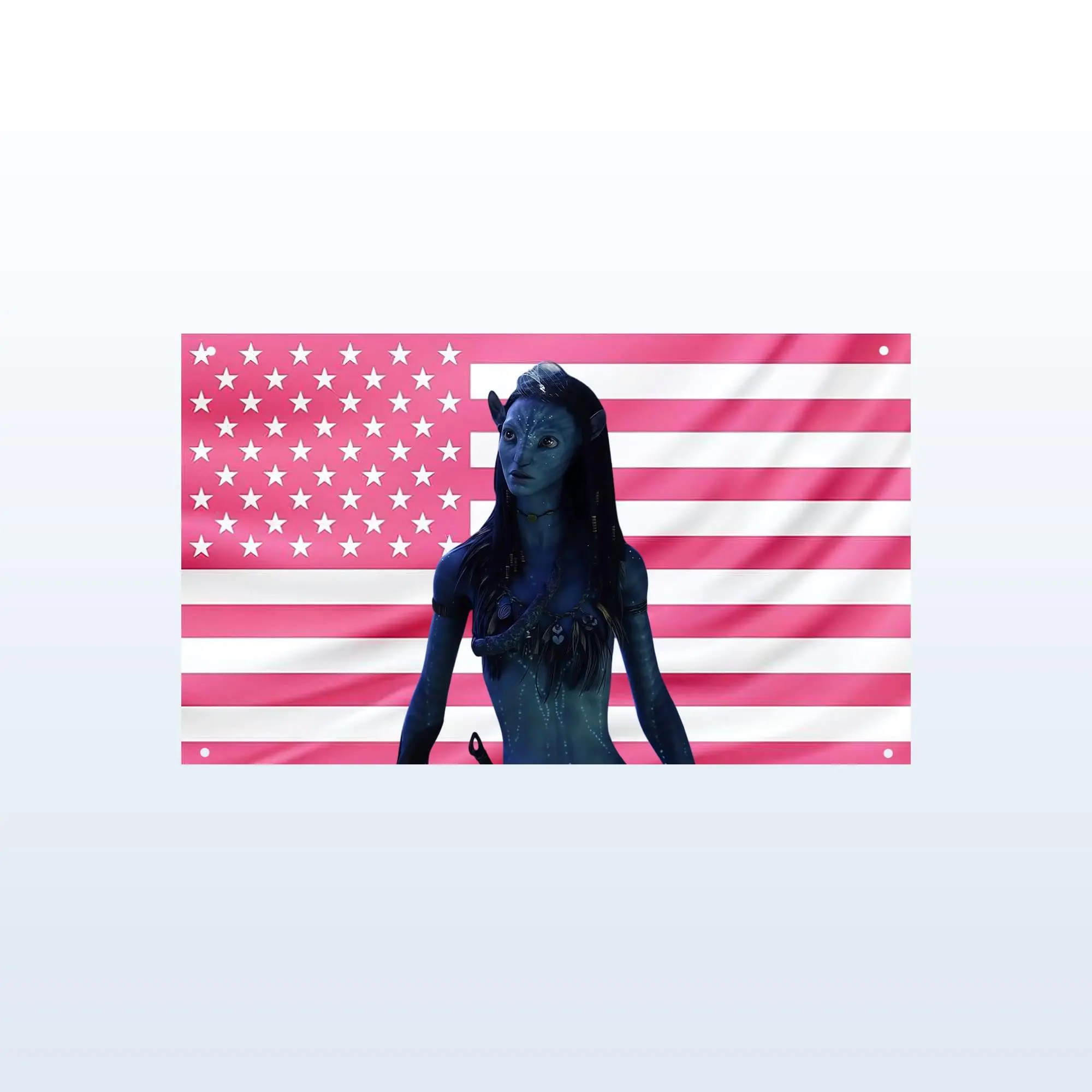 Neytiri Avatar Flag Wall Banner, Vibrant Rectangular Sci-Fi Movie Decor with Reinforced Holes, Cute Avatar Girl Design for Dorm & College Dorm Decor