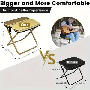 1.5-pound ultra-lightweight portable folding chair with carrying bag - Aluminum alloy frame that supports up to 500 pounds, square compact for outdoor, hiking, beach, barbecue, fishing, picnic, camping gear storage bag