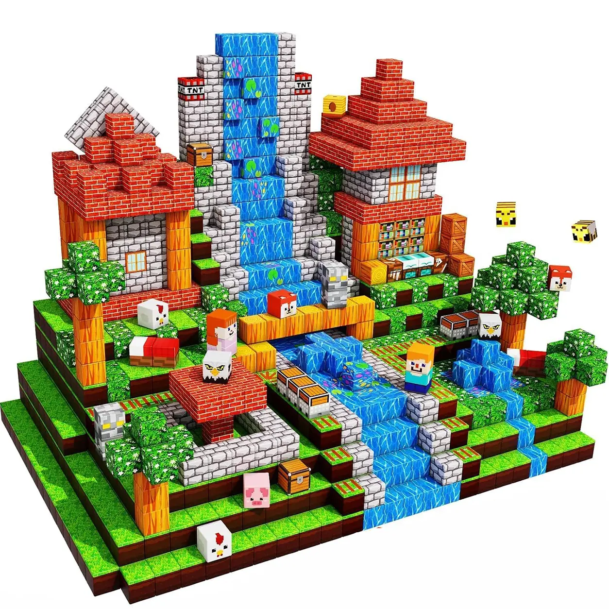 200 PCS Magnetic Building Blocks - Brick Building Sets, Magnetic Sensory STEM Montessori Learning Toy, Colorful Cubes, Buildable Structures, Cool Gifts for Kids 3+, Ideal Christmas Birthday Gifts, Colorful Stacking Blocks, Diy Building Model