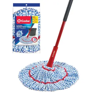 O-Cedar MicroTwist MAX Microfiber Twist Mop with 1 Extra Refill | Features Hands-Free Wringing | Extra Large 18-Inch Mop Head | Safe on All Floor Types
