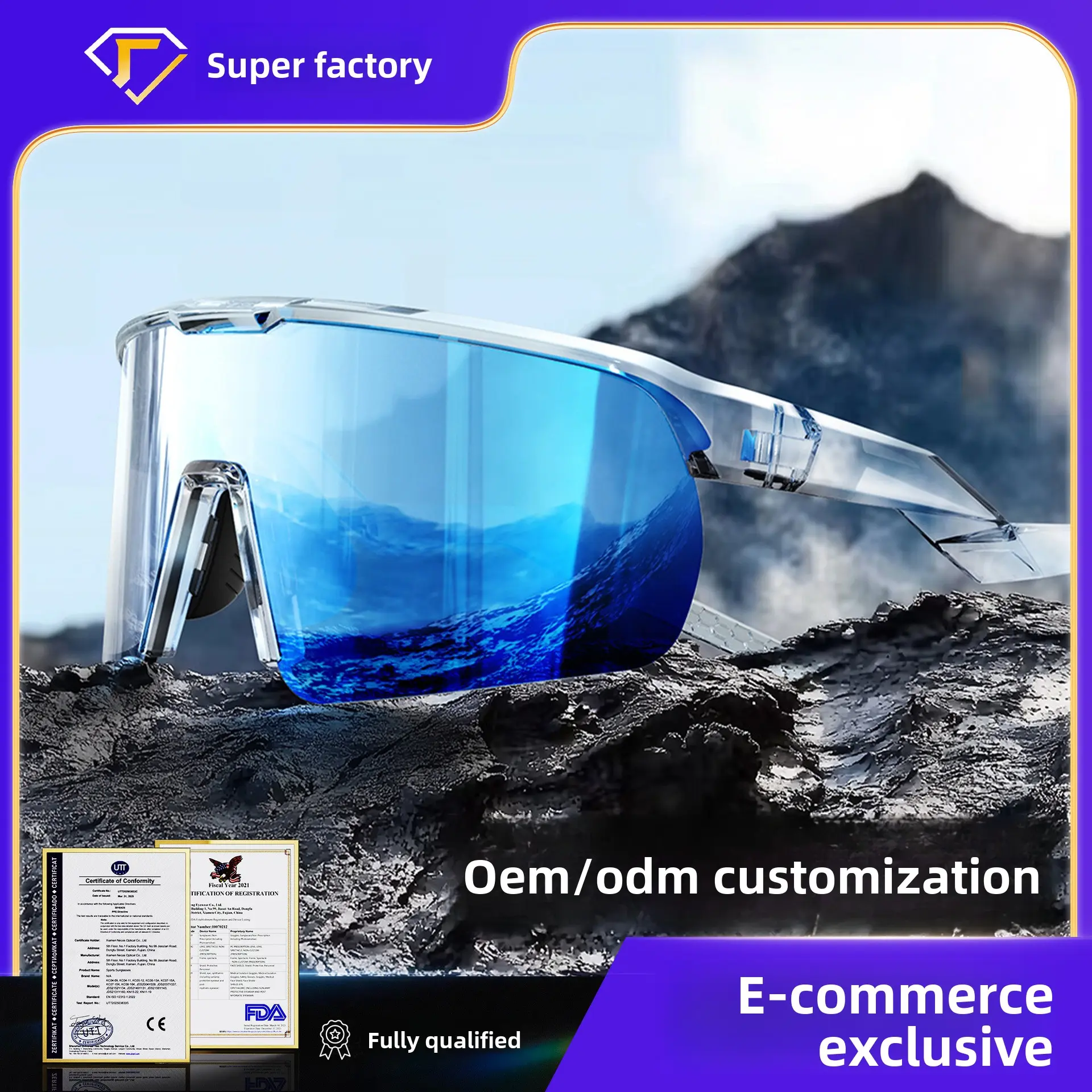 fashion TR90 Lightning Frame Mountain Bike Riding Goggles Outdoor Sports Sunglasses