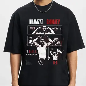 Khamzat Chimaev Black T-Shirt – UFC Fighter Wolf Energy Graphic Tee, Unisex MMA Fanwear